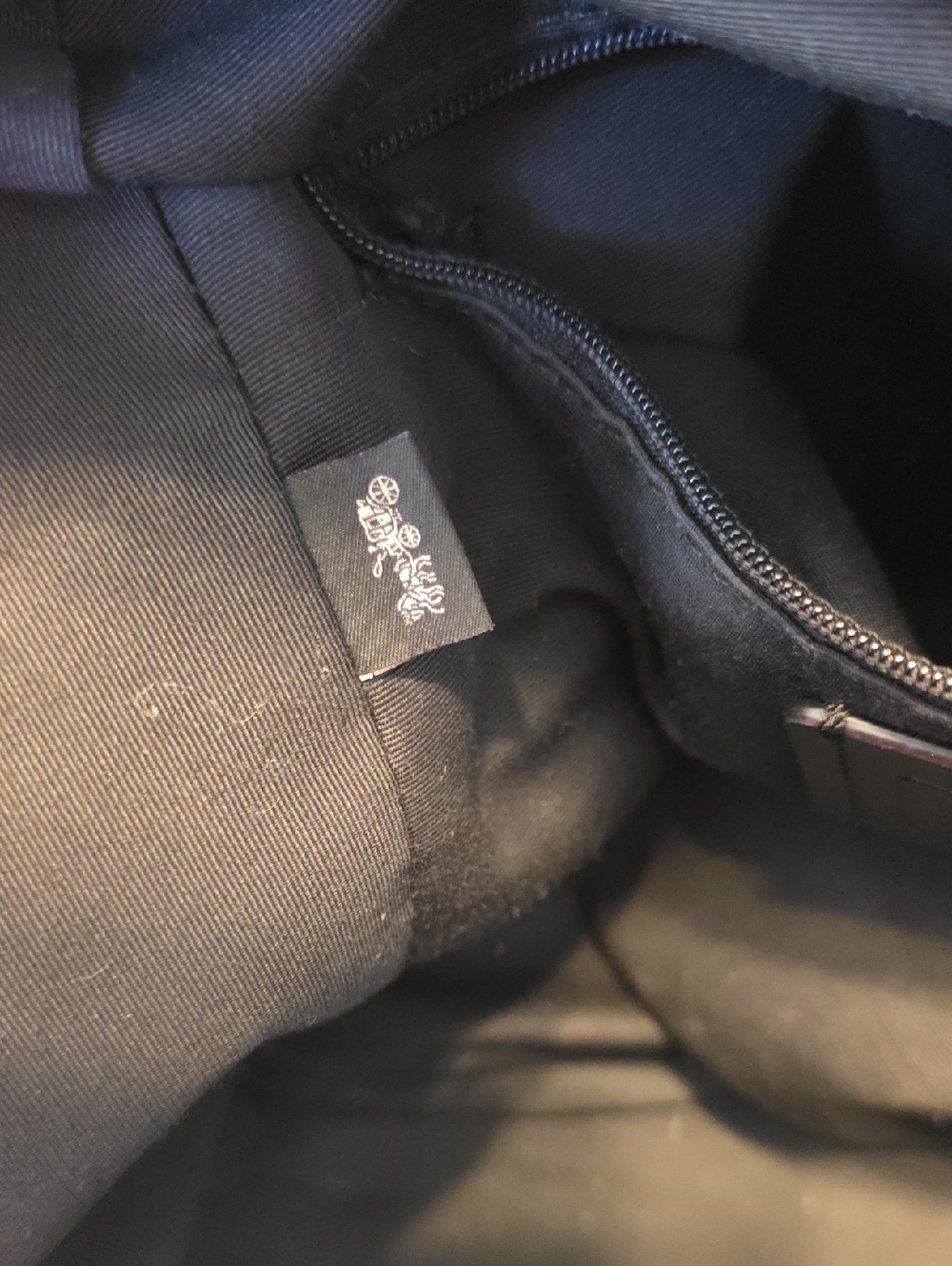 Coach Medium Charlie Backpack in black pebbled leather. - Picture 15 of 16